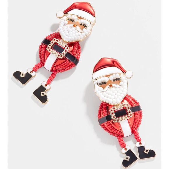 BaubleBar Jewelry - Baublebar Santa Beaded Christmas Statement Earrings New